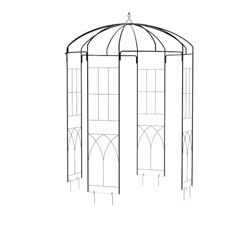 8.8 FT Birdcage Shape Garden Arch Arbor, Pergola Pavilion for Climbing Plants Outdoor, Wedding Arches for Ceremony Party, Metal Garden Arbor for Patio, Backyard (Black)