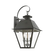 Livex Wentworth 3 Light Outdoor Wall Lantern 22" Tall Charcoal Finish Black