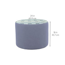 FDP 24" Round Oversized Outdoor Ottoman Featuring Sunbrella Two-Tone - Weather-Resistant, Fade-Resistant, Fully Assembled Patio Furniture for Backyard or Poolside Seating, 18" H - Mist/Haze