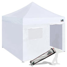 Eurmax USA Pro 10'x10' Pop up Canopy Tent with 4 Enclosure Walls,White