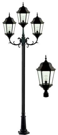 DABMAR LIGHTING INC GM2306-B Fixture,Post,2306,B,3 Light,Clear Glass