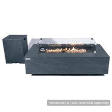 Capetown Concrete Fire Pit 55.9" x 31.9" Outdoor Patio Firepit Includes Fire Glass Modern Fire Pits & Outdoor Fireplaces for Garden, Deck, Indoor & Outdoor Heating