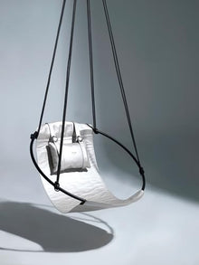 Mern Living Hanging Egg Chair - Handmade Scandinavian Style Hammock Swing Chair, Hanging Chair for Bedroom, Indoor & Outdoor Patio Swing, Double-Layered Faux Leather, 3-Step Setup 275 lbs Capacity