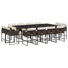 AMBERARD Patio Dining Set Set of 12 Brown Furniture Set