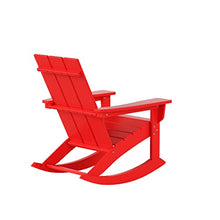 WO WESTIN OUTDOOR HDPE Shoreside Modern Rocking Poly Adirondack Chair (Set of 4),Red