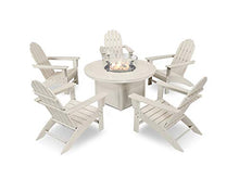 POLYWOOD Vineyard 6-Piece Adirondack Chair Conversation Set with Fire Pit Table