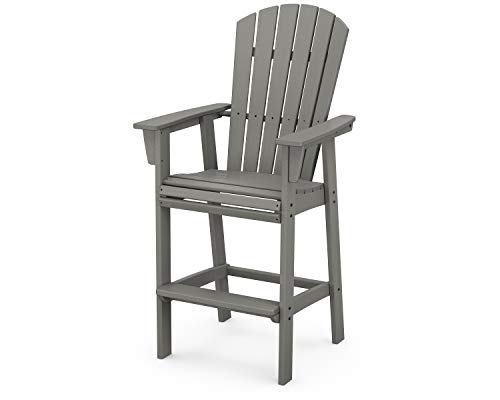POLYWOOD® Nautical Curveback Adirondack Bar Chair in Slate Grey