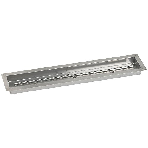 American Fireglass Stainless Steel Linear Drop-in Fire Pit Pan and Burner, 36 by 6-Inch