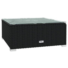 WEHUOSIF Garden Lounge Set Black Water Blue with Coffee Table