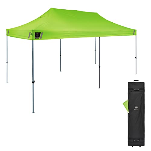 Ergodyne Shax 6015 Heavy Duty Pop Up Canopy Tent 10' x 20' Lime