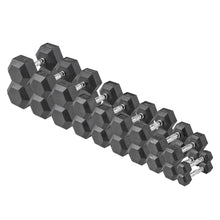 Lifeline HEX Rubber Dumbbell Set Black/Chrome