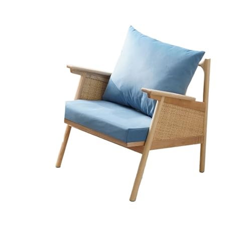 Xilin-872 Rattan Chairs for Home Comfortable Rattan Sun Lounger Blue for Living Room, Bedroom or Balcony Patio Lounger