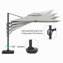 11FT Square Cantilever Patio Umbrella In Gray (Without Umbrella Base)