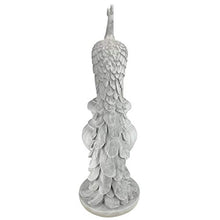 Design Toscano Staverden Castle Peacock on an Urn Garden Statue, 34 Inch Tall, Cast Stone Resin, Antique Stone Finish