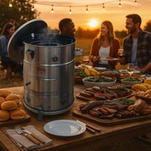 JBarrel Smoker Dexter Stainless Steel Vertical Charcoal Smoker, Small