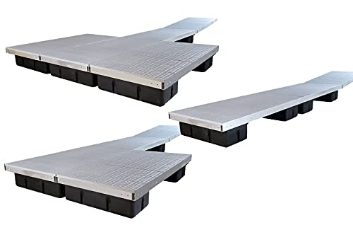 Patriot Docks Low Profile 4ft x 8ft Floating Dock Section Gray Polypropylene