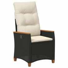 HGFDVCMR Set of 2 Reclining Outdoor Garden Chairs, Black Rattan Armchairs