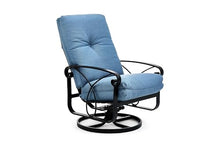 Winston Palazzo Cushion Ultra High Back Swivel Rocker Lounge Chair Black Night/Spectrum Denim