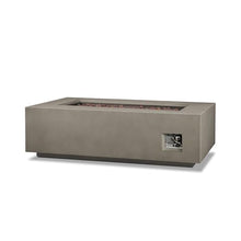 Real Flame Aegean 50in Rectangle Propane or Natural Gas Fire Pit Table, 50,000 BTU, Powder-Coated Steel, Push-Button Ignition, Lava Rock, Storage Cover, Stainless Steel Burner with Lid - Mist Gray