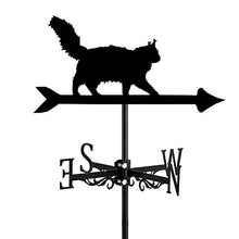 Cat Metal Weathervane Stainless Steel Wind Vane with Roof Mount Roof Garden Decorations for Outdoor Farm Yard Garden Gazebo Wind Direction Indicator Kit (Style 1)