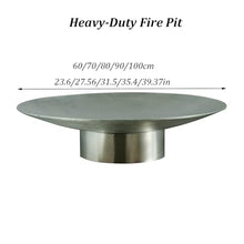 Heavy-Duty Fire Pit, Steel Fire Bowl, Stainless Steel Round Patio Outdoor FirePit, Large Fireplaces for Outside Backyard Deck Party Bonfire BBQ Firepit(Silver,70CM/27.56IN)