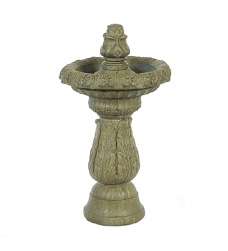 Solid Rock Stoneworks Acanthus Fountain – Heavy 137 lb Concrete Outdoor Water Fountain with Pump & Hose Kit Included – Hand-Cast Garden Décor