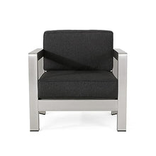 Christopher Knight Home Pismo Outdoor 4-Seater Aluminum Conversation Set with Fire Pit Silver + Dark Gray