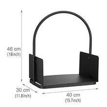 DJVHSRI Log Basket for Fireplace Indoor Outdoor Firewood Rack Stand with Handle Heavy Duty Steel Frame Wood Holder 18Inch Tall Easy Assembly,
