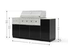NewAge Products Classic Series 6PC Aluminum Black Modular Outdoor Kitchen Grill Island with 40" Performance Grill NG - 24"D x 72"W x 47.5"H