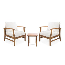 Christopher Knight Home Perla Outdoor 2 Seater Acacia Wood Bistro Set Teak + Cream