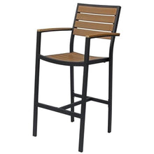 Home Square 3 Piece Aluminum Patio Bar Stool Set Black and Brown
