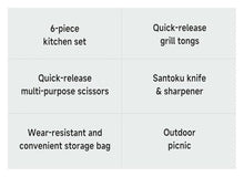 6PCS BBQ Tools Set, Portable Camping Kitchen Cookware for Outdoor Travel, Picnic, and Barbecue