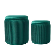 LHHAIUA Ottoman for Bedroom Dorm 1 Set Versatile Footstool Soft Upholstered Hidden Storage Under Desk Footrest(Green)