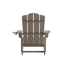 Taylor & Logan Nellis Adirondack Chair with Cup Holder, Weather Resistant HDPE Adirondack Chair in Brown, Set of 4