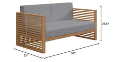 Modway Carlsbad Outdoor Patio Teak Wood Loveseat in Natural Gray