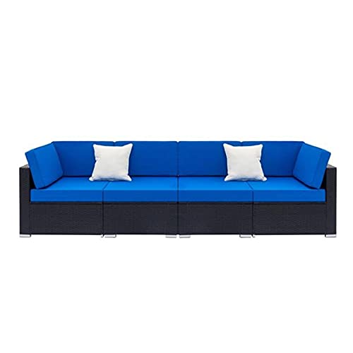 Patio Furniture Set Fully Equipped Weaving Rattan Sofa Set with 2pcs Corner Sofas & 2pcs Single Sofas - Woven Rattan