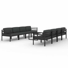 RJPLMFV 9 Piece Patio Lounge Set with Cushions Aluminum Anthracite