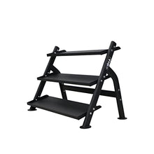 TKO 3-Tier Dumbbell & Kettlebell Rack | Home Gym Organizer | Black Stand