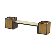 uP9sF2mD Outdoor Planter Box Planter Box with Bench Combination Sitting Seat Planting Trough Vegetables Planting Container