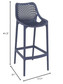 Compamia Air Patio Bar Stool in Dark Gray (Set of 2)