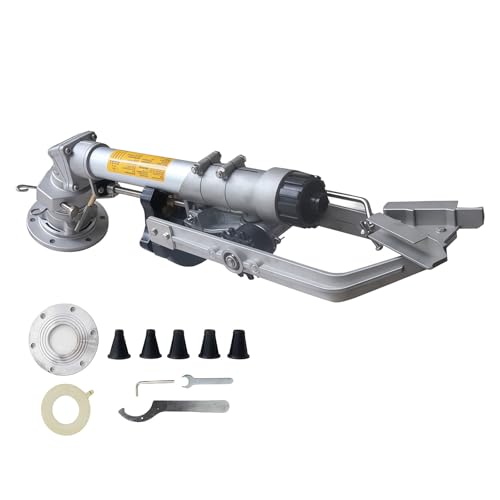 BANGBANGJI Farm Gun Irrigation Sprinkler, 360° Fully Rotating Impulse Impact Sprinkler, with Nozzle Set, Large Area Irrigation, for Farms Orchards Pasture Watering Model50+1.5mBracket