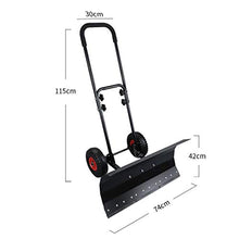 Wheeled Snow Pusher Shovel Multifunctional Snow Shovel Working Width 74CM / 100CM Height 42CM Handle Height Adjustable Suitable for Driveway Sidewalk Slope Terrace