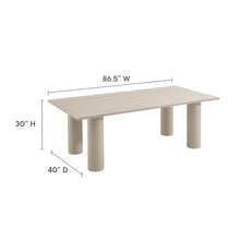 Modway Nautica 87 Inch Rectangle Metal Outdoor Patio Dining Table in Taupe