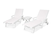 Polywood Coastal Chaise Set White/White Sling