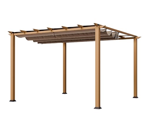 STC Valve 10' H x 11' W x 11' D Pergola Cocoa, Sand, White