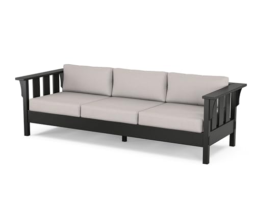 Martha Stewart by POLYWOOD® Acadia Deep Seating Sofa in Black/Dune Burlap