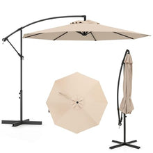 LIUZQWAED 3M Garden Cantilever Parasol, 8 Ribs Outdoor Offset Banana Hanging Umbrella with Crank Handle, Cross Base and Tilted Design, Sun Shade Canopy for Poolside, Deck & Patio