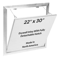 Best 22" x 30" Drywall Inlay Access Panel - Invisa Hatch™ Wall and Ceiling Access Door, 5/8" Drywall Insert, Fully Detachable Hatch, Touch Latches, Open Pin Hinge, Aluminum Mill Finish, BA-IVH