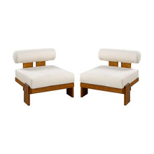 Christopher Knight Home Hazoe Acacia Wood Lounge Chair Outdoor Set of 2, Patio Accent Chair Set with Thick Waterproof Cushions, Outdoor Armless Club Chair for Patio Furniture Set, Beige + Teak
