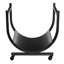 EliteBloom Firewood Storage Rack Home Iron Flooring with Wheels Wood Firewood Shelf Half Round Firewood Storage Convenient,